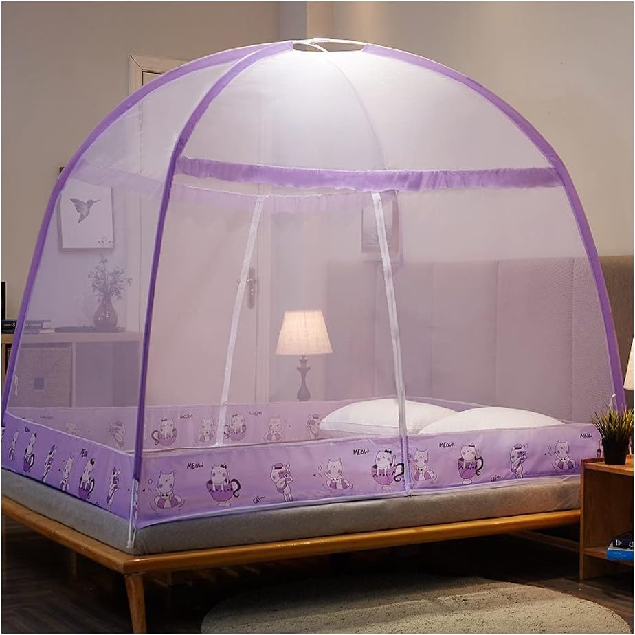 Mosquito Net, Bed Canopy Pop Up Foldable Easy to Setup with Bottom Anti Mosquito Bites for Bed Camping Travel Home Outdoo (Color : 2, Size : 1.8 * 2m)