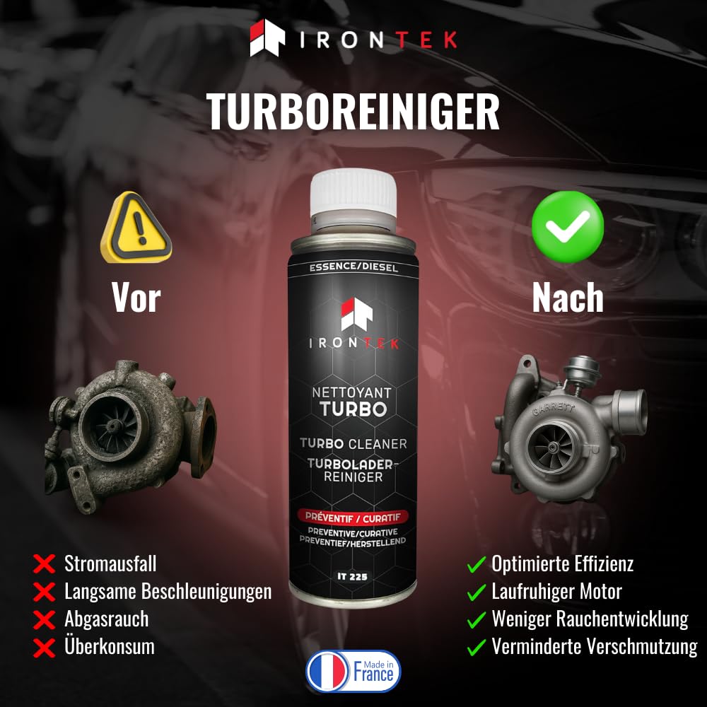 Turboreiniger Diesel Benzin 300ml - IRONTEK | IT225 | Ohne Demontage | Profi Effizienz