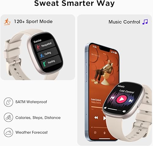 Miniatura 4 de Relojes inteligentes para mujer Fitness Rastreador de actividad física con marcarecepción de llamadas 247, ritmo cardíaco, monitor de sueño SpO2,