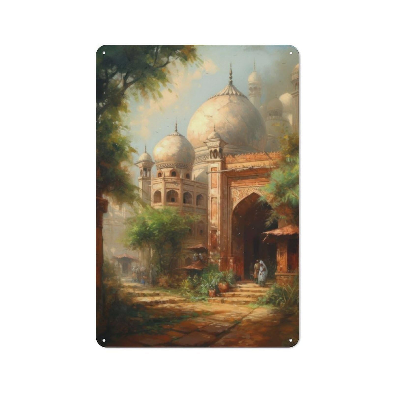 Junmoney Agra Charm India Garden Style Tin Sign 30X20cm Featuring Shed Wall Decor For Patio Bar, Workshop, Shed Or Kitchen