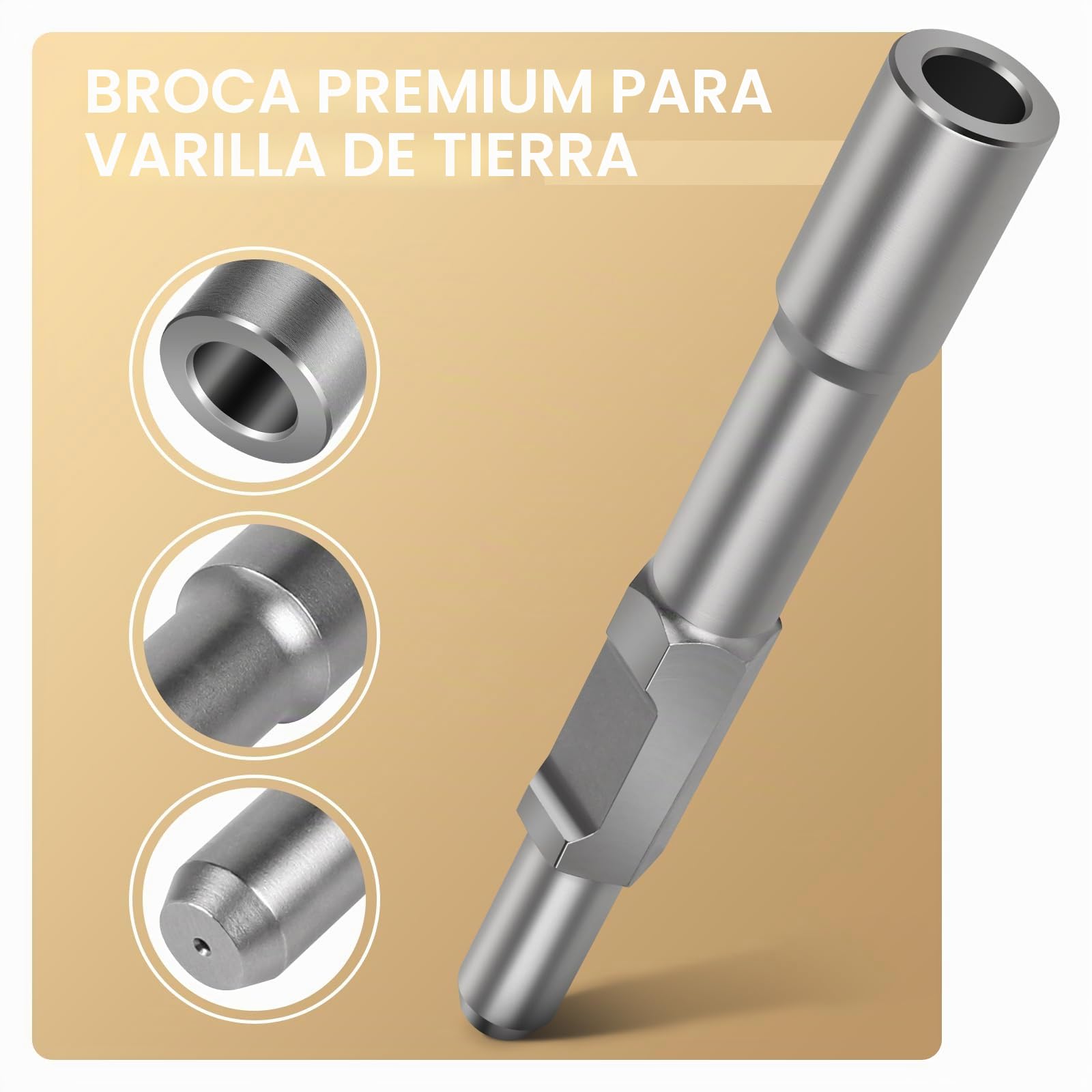Cincel para Colocación de Picas de Toma a Tierra SDS HEX Ø Interior 20,5mm x Ø Exterior 32mm x 257mm