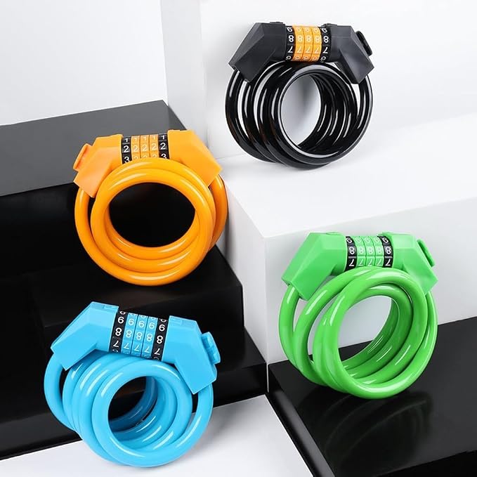 Candado para bicicleta combinación 5 dígitos cable 12mm miniatura 7