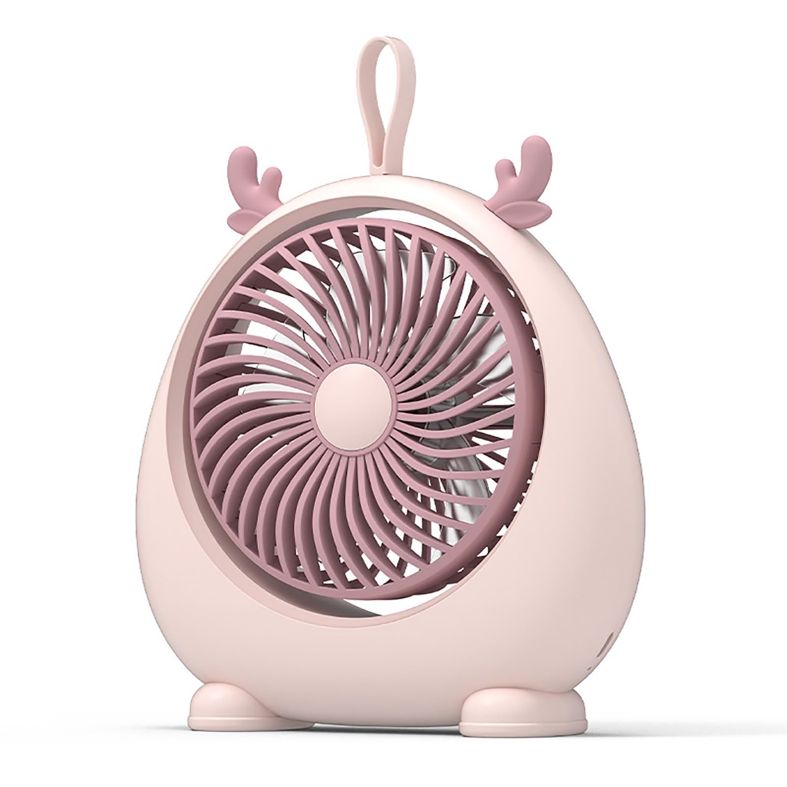 Ventilatore da tavolo portatile e ricaricabile, ultra silenzioso, a 3 velocità, con inclinazione regolabile di 90° e manico robusto, perfetto per camera da letto e ufficio domestico (rosa)