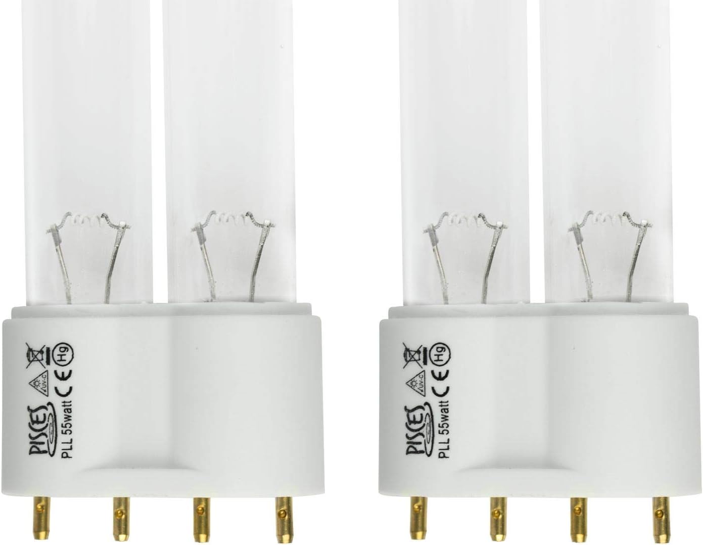 Pisces Twin Pack 55w (watt) PLL Replacement UV Bulb Lamp for Pond Filter UVC