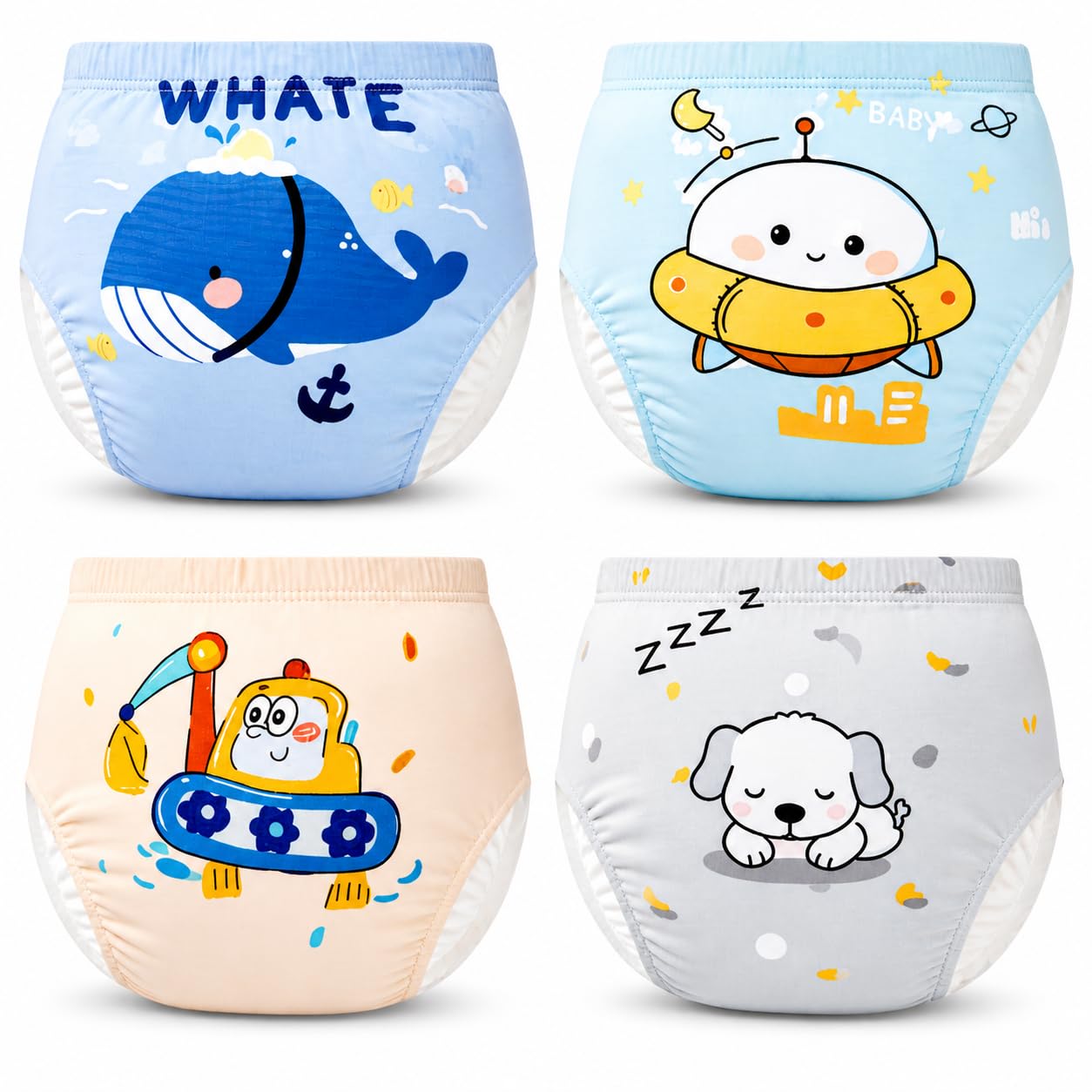 Reusable Muslin Training Pants – Soft Muslin Cotton Toddler Potty Training Pants – Boys & Girls,Multi Pattern Design (1, 1-2 Years)-image-24
