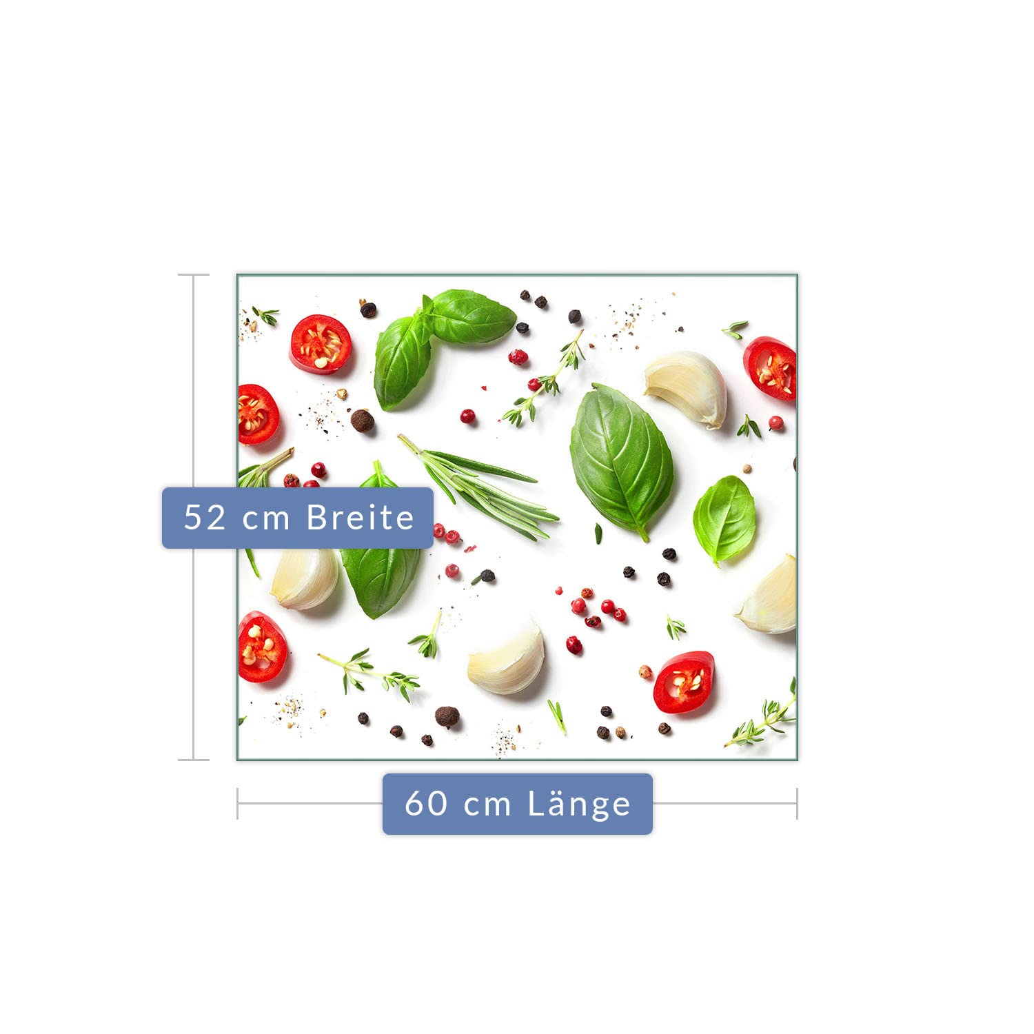 Placa para Cubrir fogones, vitrocerámica, 1 Pieza, 60 x 52 Especias, Color Rojo, Placas de cocción de Cristal, inducción.