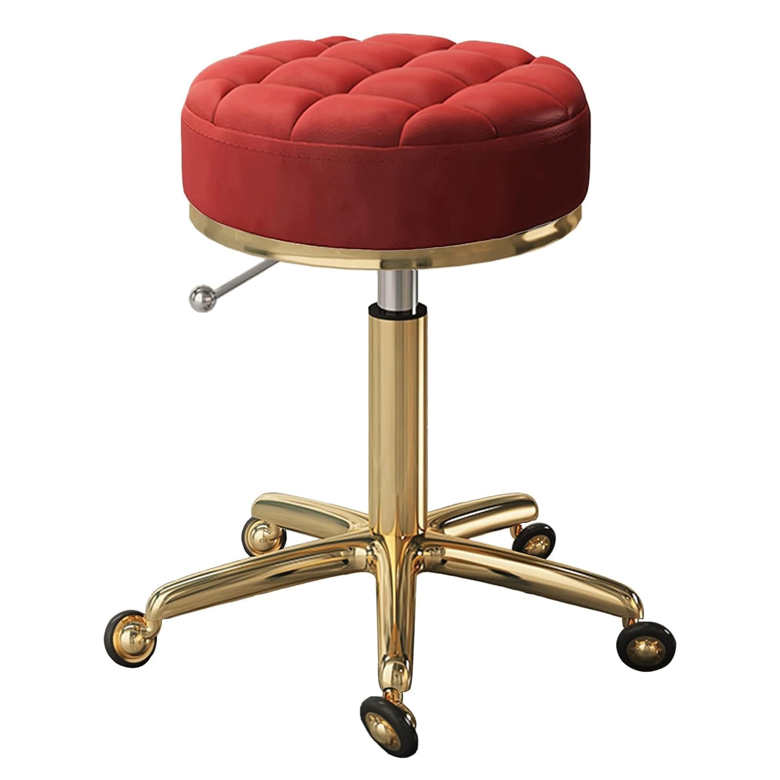 Sgabello girevole con ruote, con sollevamento idraulico, per salone di bellezza e spa, altezza 44-55 cm, design slish per t & li