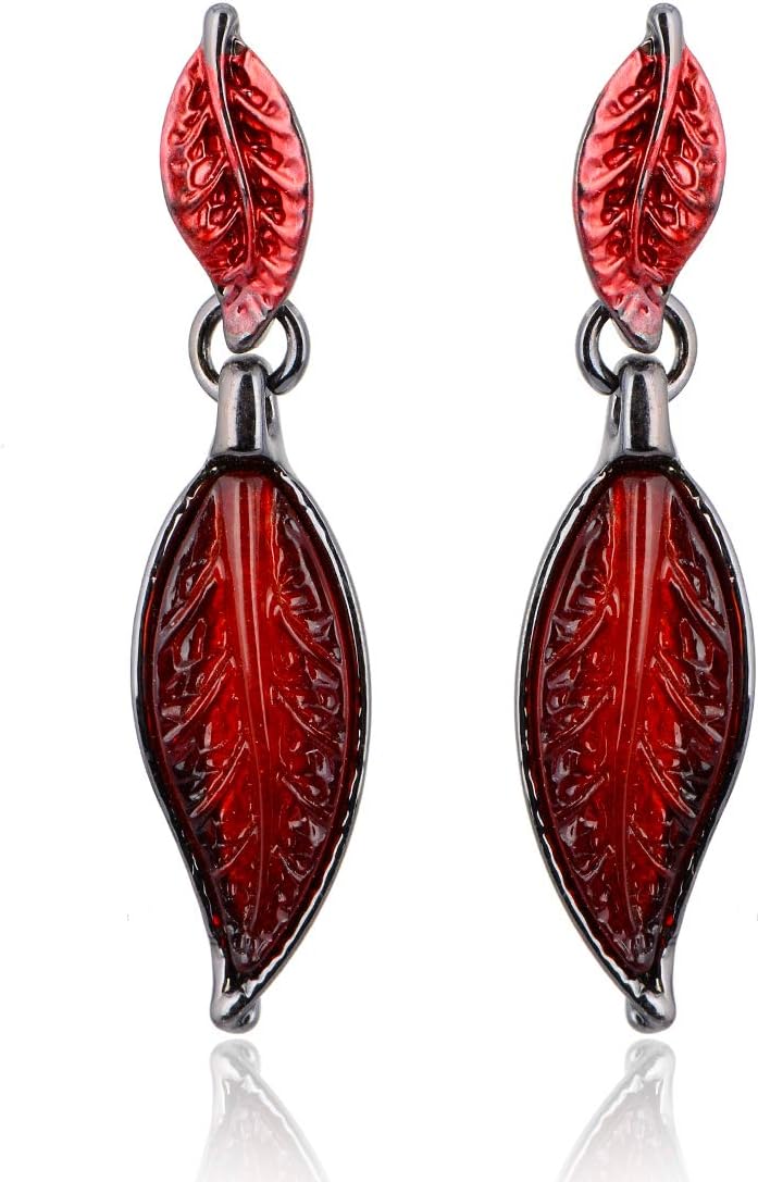 AMYJANE Vintage Statement Jewelry Set - Spring Leaf Flower Floral Plant Necklace Earring Set Crystal Rhinestone Fashion Costume Jewelry for Women Prom Party Unique Gift - Image 2