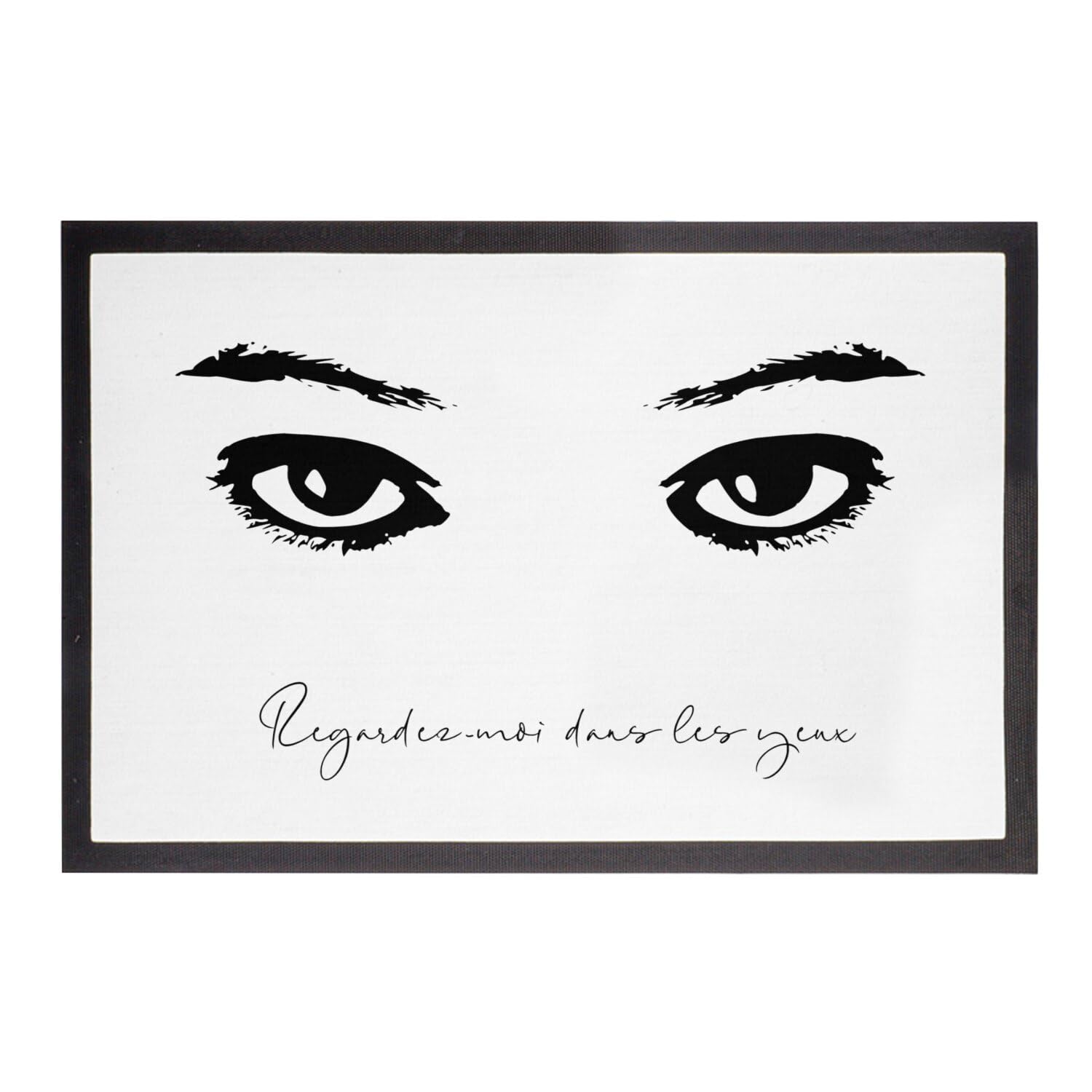 Paillasson Regardez-Moi dans Les Yeux dessin femme tapis de propreté 75x50