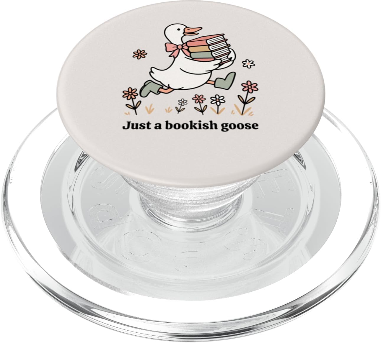 Funny Goose with Books Cute Bookworm Reader PopSockets PopGrip for MagSafe
