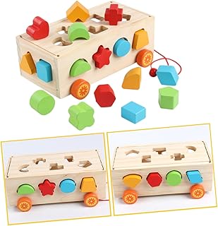 Toyvian 17 Brinquedos Para Crianças Kidcraft Playset Crianças Brinquedos Educativos Brinquedos De Madeira Crianças Brinquedos De Madeira Crianças Playset Forma De Madeira Classificador