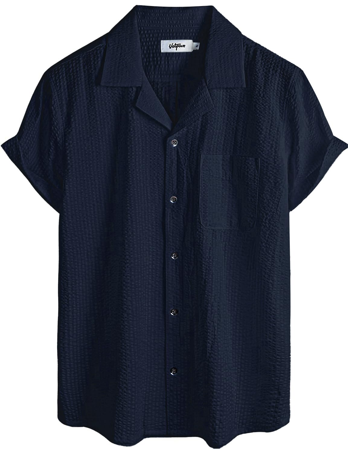 VATPAVE Mens Striped Summer Shirt Casual Button Down Short Sleeve Beach Shirts Cotton Shirts for Men