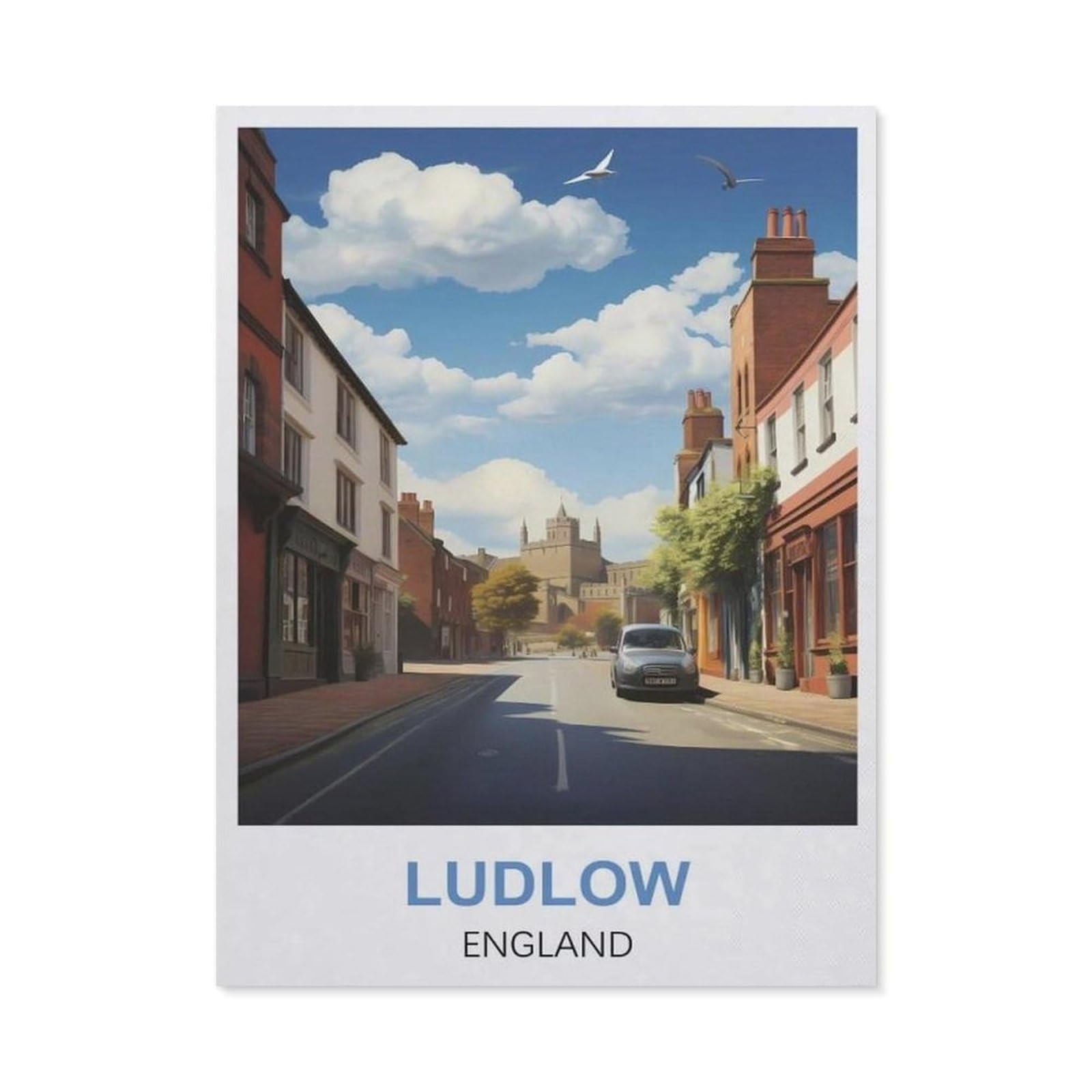 Funny Bathroom Wall Decor Signs，Ludlow England(15x30cm）