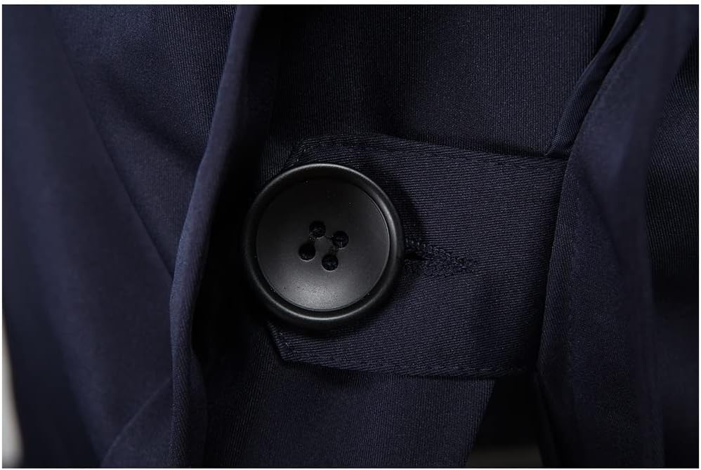 British Classic Trench Coat Jacket Men Trench Coat Breasted Long Slim Outwear Adjustable Belt(XXL Code)