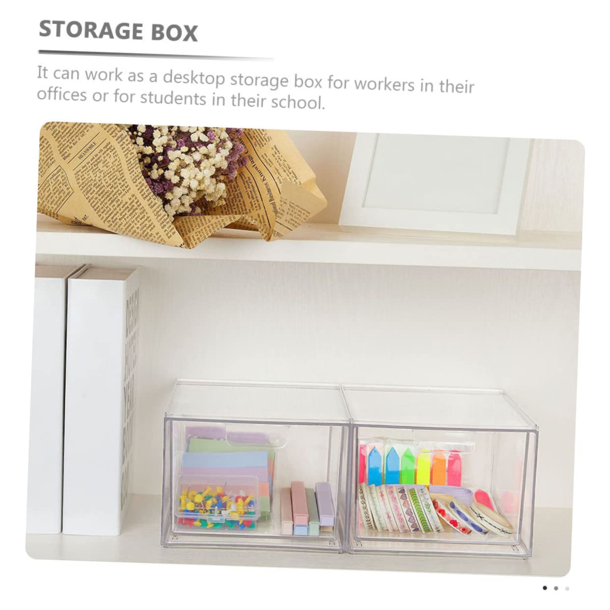 Ipetboom 2Pcs Cosmetic Organizer Durable Lipstick Storage Container Makeup Storage Box Stackable Design for Easy Access Bathroom