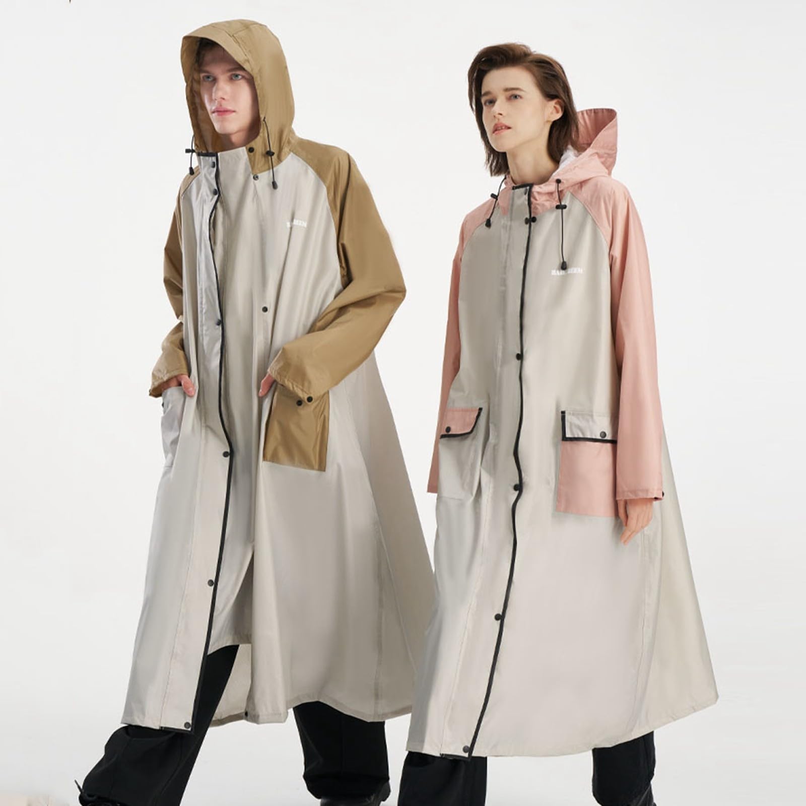 Generisch Regenponcho für Erwachsene, Wasserdichter Regenmantel mit Kapuze, Wiederverwendbar & Atmungsaktiv, Transparentes Regencape für Wandern, Radfahren, Camping & Reisen