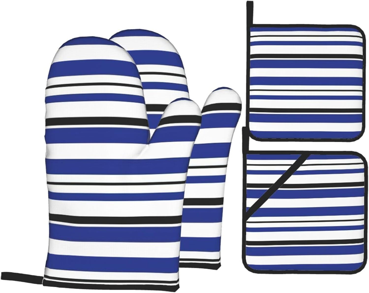 Striped. Kitchen baking four piece set, fit for cooking and baking, oven, microwave, and outdoor barbecue