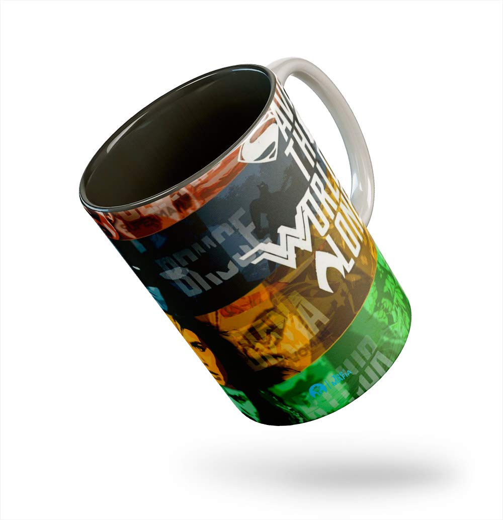Tee Mafia You Cant Save The World Alone Black Mug with Print |Superhero Coffee Mug | Coffee Mug for Friends | Printed Coffee Mug | 330 ml, Microwave & Dishwasher Safe