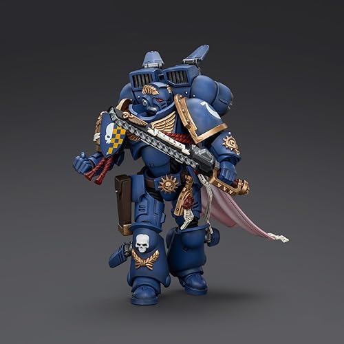 Miniatura 7 de JOYTOY Warhammer 40,000 figura de acción de 1/18 Ultramarines Capitán con paquete de salto colección modelo regalos de cumpleaños Capitán con Jump