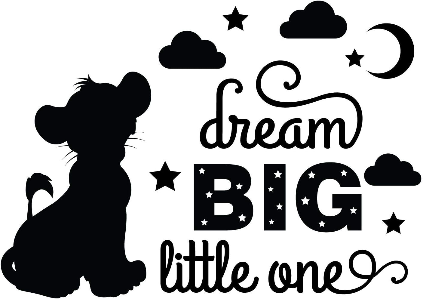 Vinyl Wall Decal: The Lion King Quotes - Dream Big Little One | 20" x 20" Little Simba Night Sky Kids Room Bedroom Home Sticker Décor