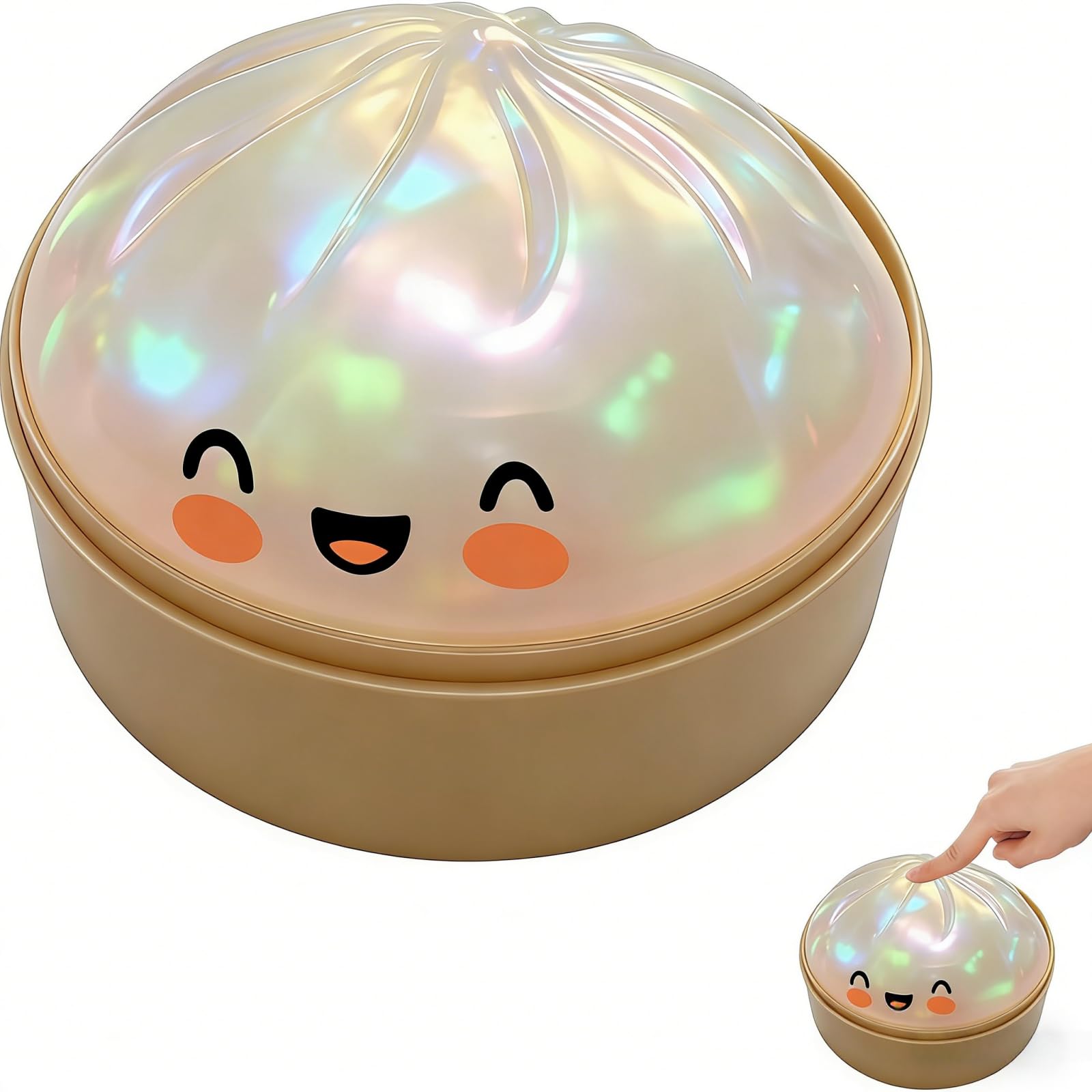Squishy Gigante de Dumpling, Dumpling Colorido antiestrés, Dumplings Brillantes, Juguetes Blandos para aliviar el estrés, Lindo y Suave con Purpurina para Relajarse