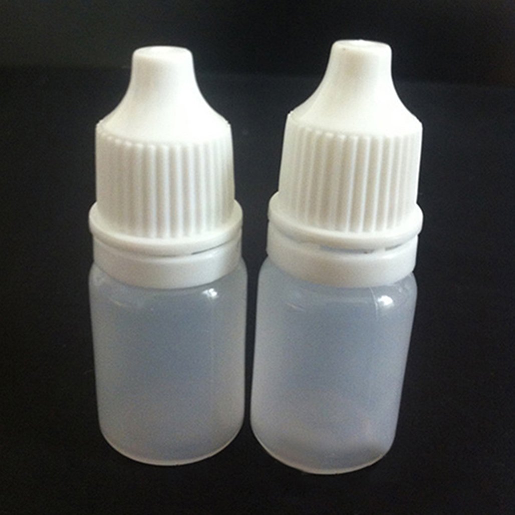 Lot de 5 flacons compressibles vides, en plastique blanc, compte-gouttes, idéal pour sérum physiologique