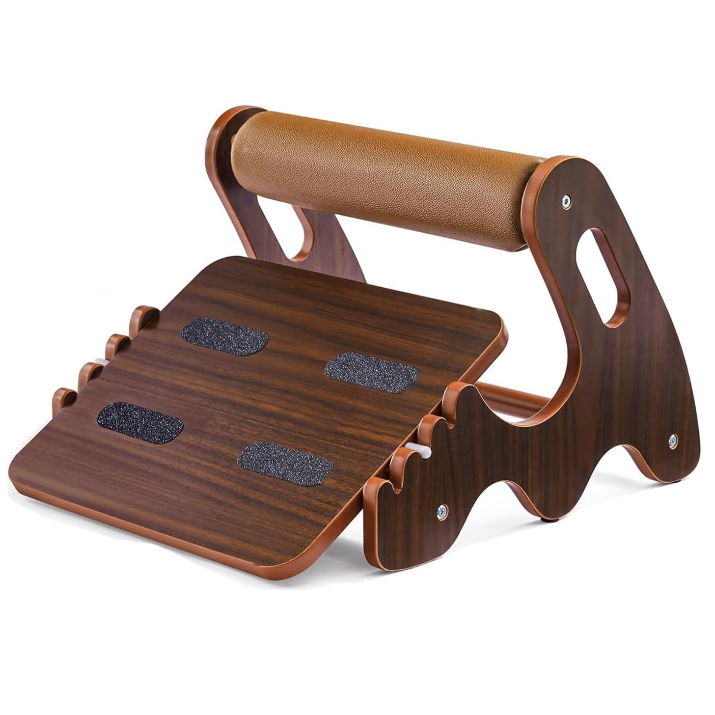 Adjustable Foot Stool with Massage Roller, Wood Foot Rest for Under Desk