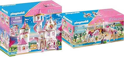 Playmobil - 70447 - Grand Palais de Princesse & 70450 Princesse avec Chevaux et instructeur 