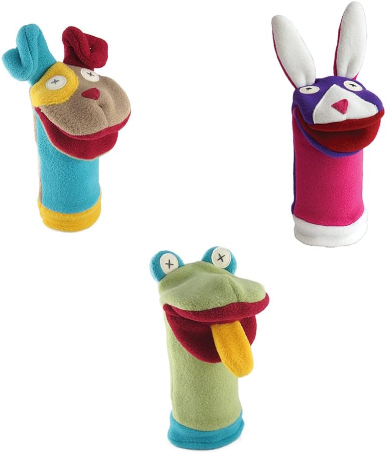 - Pets Collection Hand Puppets-Set of Three Includes Puppy, Bunny and Frog (100% USA Polar Fleece)