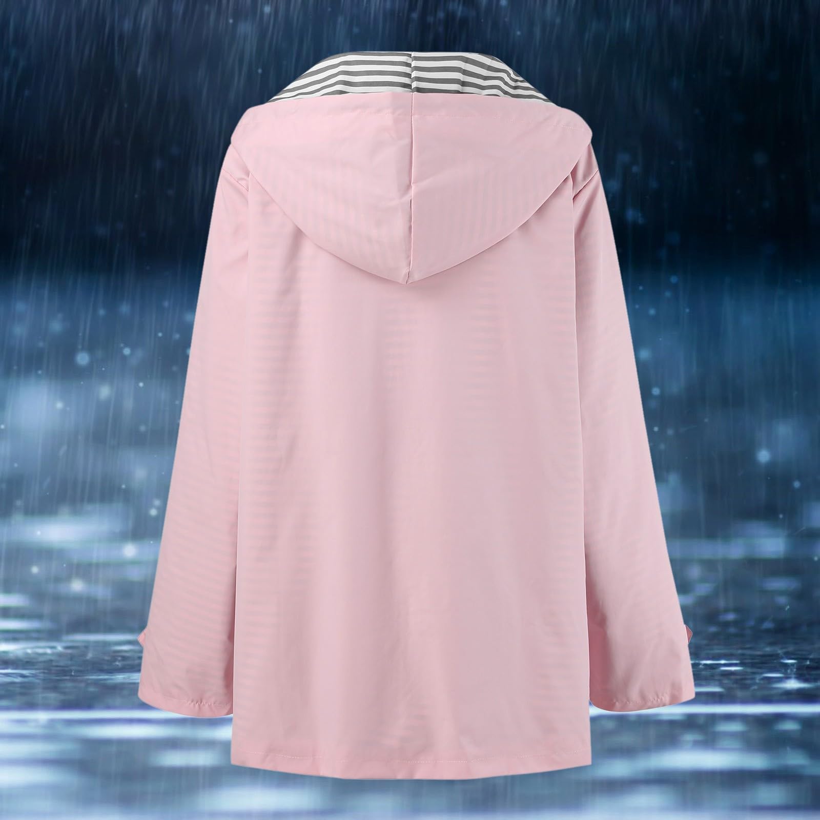 Genérico Cortavientos Impermeable Mujer-Sudadera Con Capucha Para Mujer Abrigo Impermeable Para La Lluvia Bolsillos SóLidos Chaqueta Con Cremallera Entrenamiento Chaqueta De Lluvia A De Al Libre
