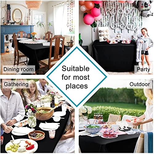 Image of H B MSALA Microfiber Satin Dining Table Cover, Black, 100 cm x 150 cm | Plain, Smooth & Durable, Elegant & Easy-Care Fabric, For Dining & Home Decor
