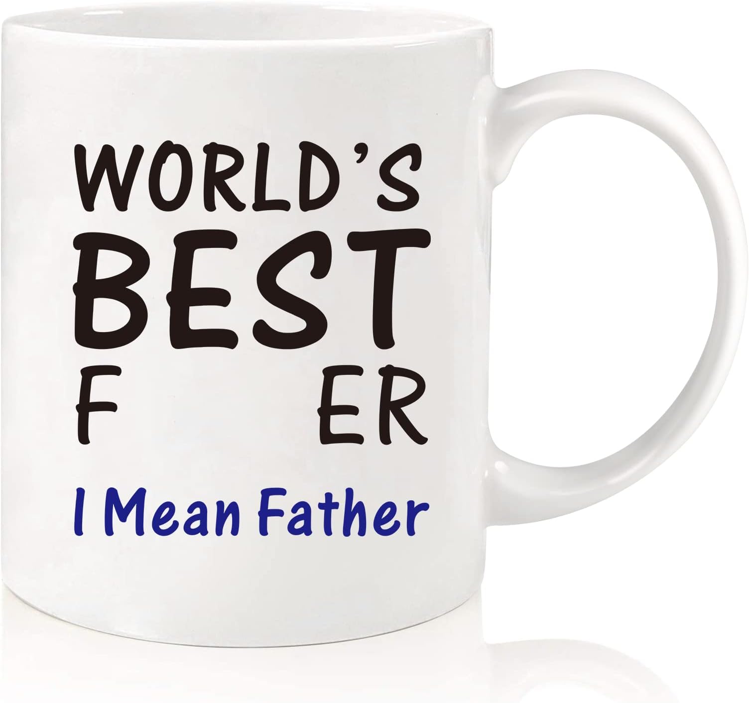 Gifts for Dad Men Grandad, 11oz Fathers Day Coffee Mug Gifts for Dad from Daughter Son Wife Funny Gifts for Men Presents for Birthday Christmas - Funny Coffee Mug - Worlds Best FA**er I Mean Father