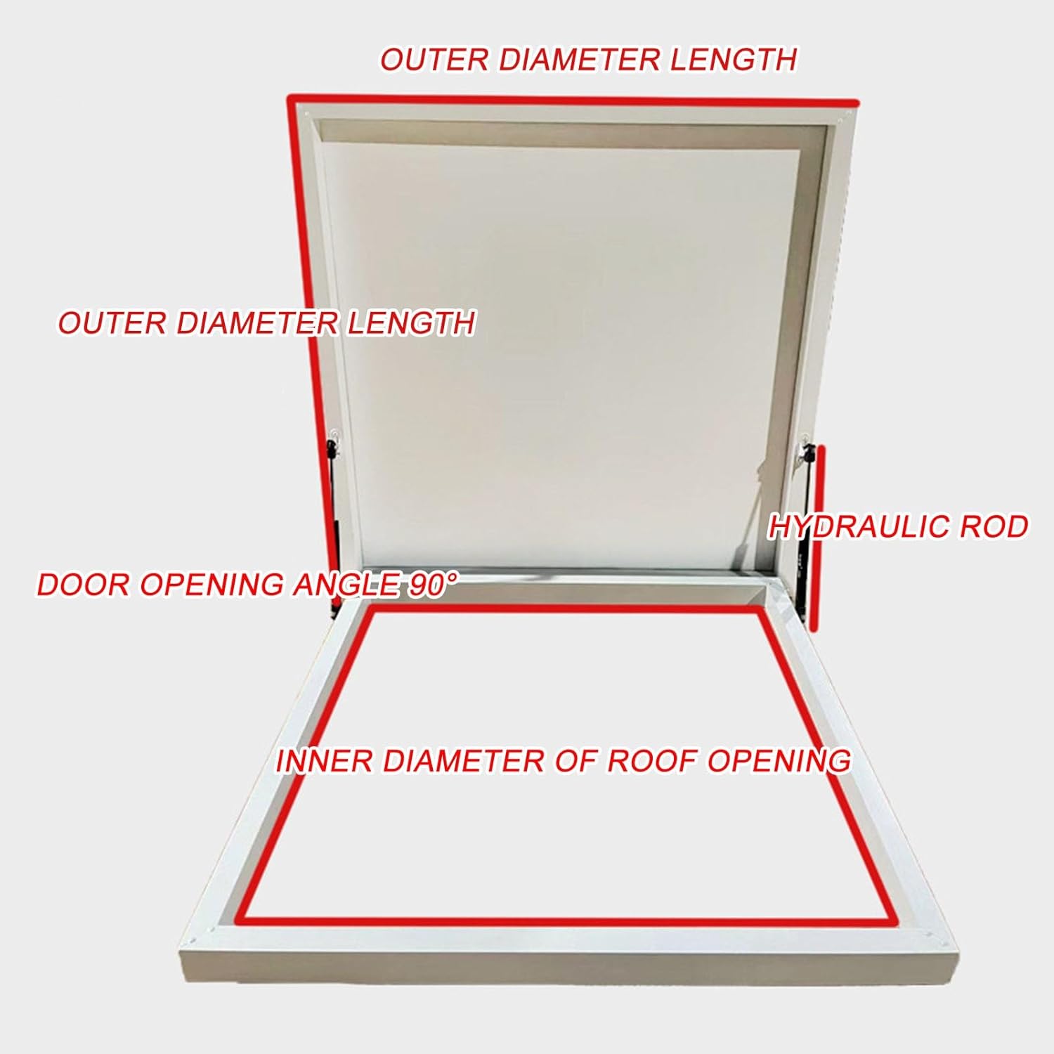 Roof Hatch Aluminum Alloy Roof Access Hatch, Metal Emergency Access Security Door for Home Industries, Maintenance Hatch Cover Emergency Access Lid(75 * 75cm/29.5 * 29.5in)