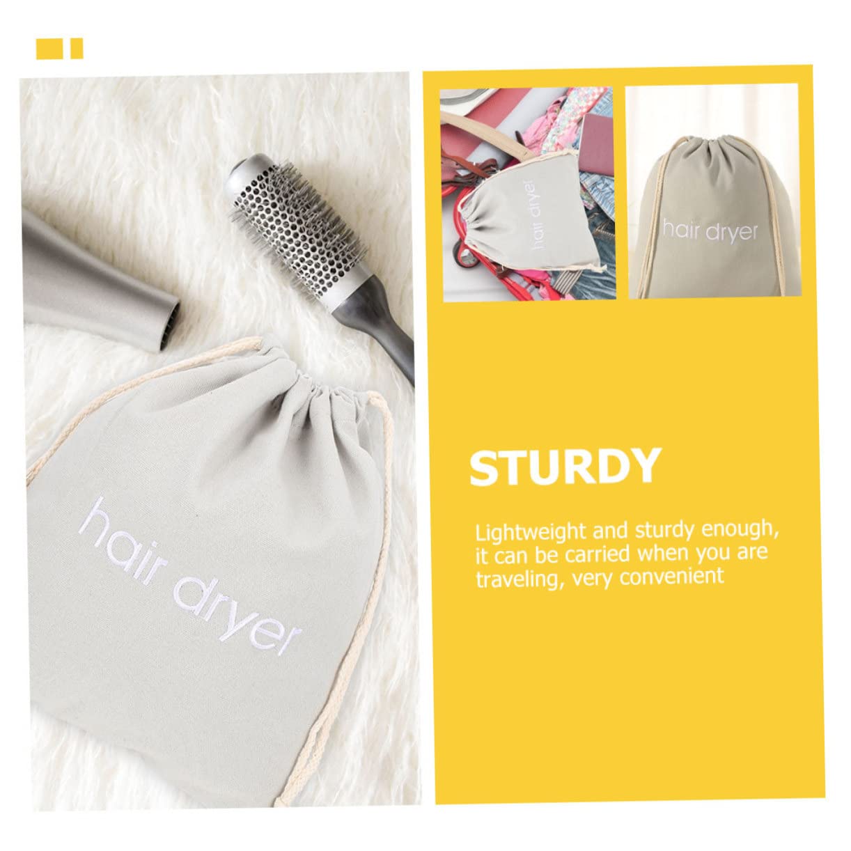 8 Piezas Bolsa De Almacenamiento para Secador De Pelo Bolsas De Maquillaje Portátiles a De Secador De Pelo Secador De Pelo o con Cordón Tela Viajar Universal Secadora