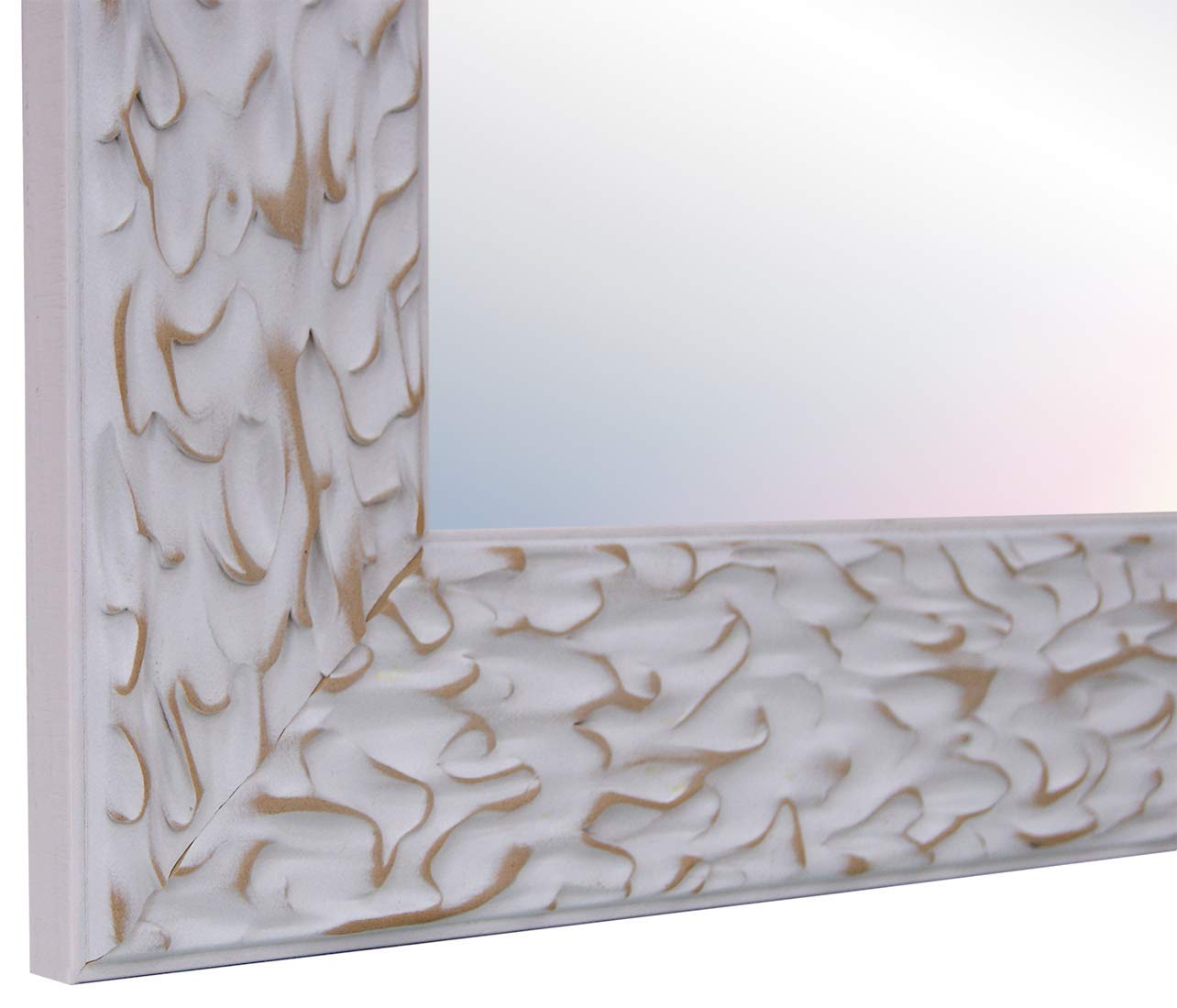 CHELY INTERMARKET, Espejo de Pared 40x60cm (55,50x76,50cm)(Blanco) MOD-105 Ideal para peluquerías, salón, recibidor, Comedor, Dormitorio y oficinas. Fabricado en España. Material Madera.