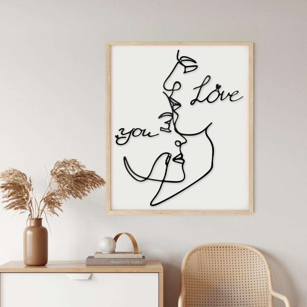 Décoration Murale Métal Noir Minimaliste - 40x27 Cm, Design épuré, Pour Salon/chambre (accrochage Facile)