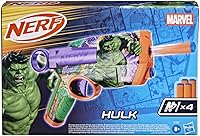 Vista 2 de Nerf Marvel Hulk Dart Blaster 4 dardos de espuma Nerf N1 Diseños de piel inspirados en Hulk Regalos para llenar calcetines navideños