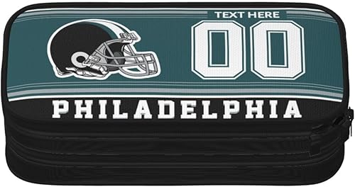 Miniatura 7 de Estuche para lápices Philadelphia, caja de lápices con nombre y número, estuche personalizado de estilo de fútbol, estuche de bolígrafo
