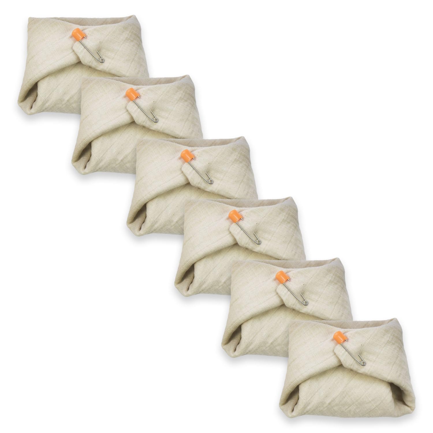 OsoCozy Pañales de tela plana de muselina orgánica, hechos de algodón 100% orgánico de doble capa, ecológico, suave, absorbente, de doble capa, paquete de 6. Recién nacido para 6-12 libras.
