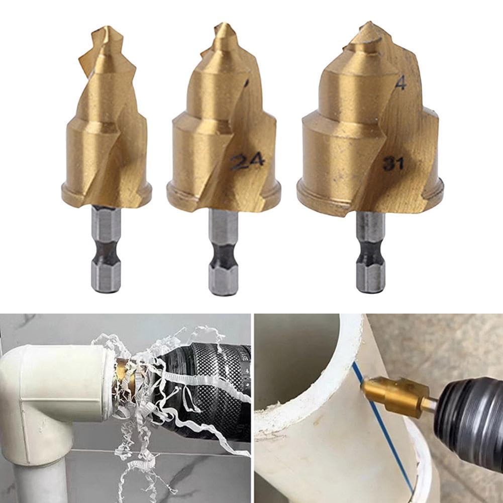 Set 3 Punte Per Trapano A Gambo Esagonale - Per Tubi Idraulici E Lavori Di Espansione - Foto 10