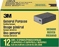 3M Sanding Sponge Block 12-Pack Medium Grit - Flexible Foam for Wood, Paint, Metal, Drywall Sanding