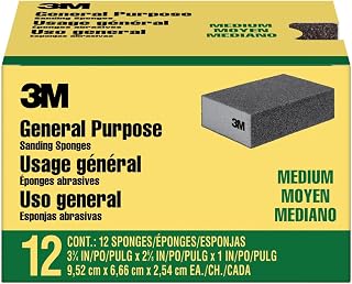 3M Sanding Sponge Block 12-Pack Medium Grit - Flexible Foam for Wood, Paint, Metal, Drywall Sanding