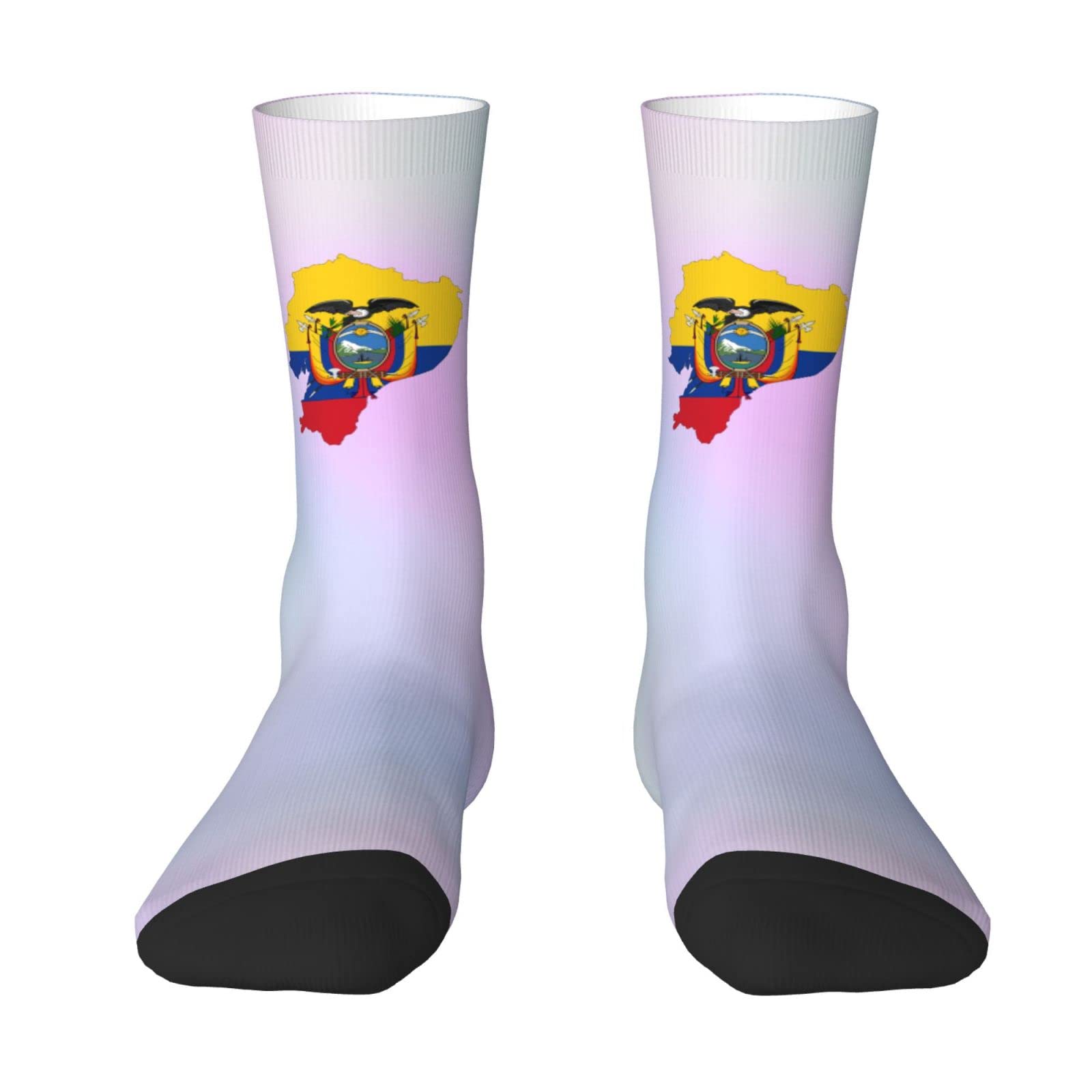 Flag Map Of Ecuador Socks Winter Warm Crew Socks Moisture Wicking Athletic Socks For Mens And Womens