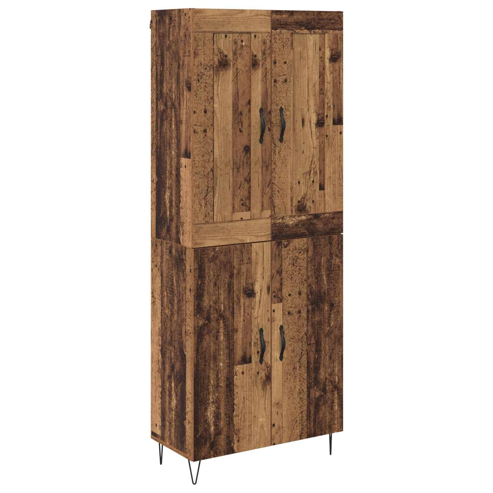 Komoda z drewna starego drewna, 69,5 x 34 x 180 cm, komoda z miejscem do przechowywania, bufetem kuchennym i jadalnią, do stylowej organizacji i nowoczesnego wystroju