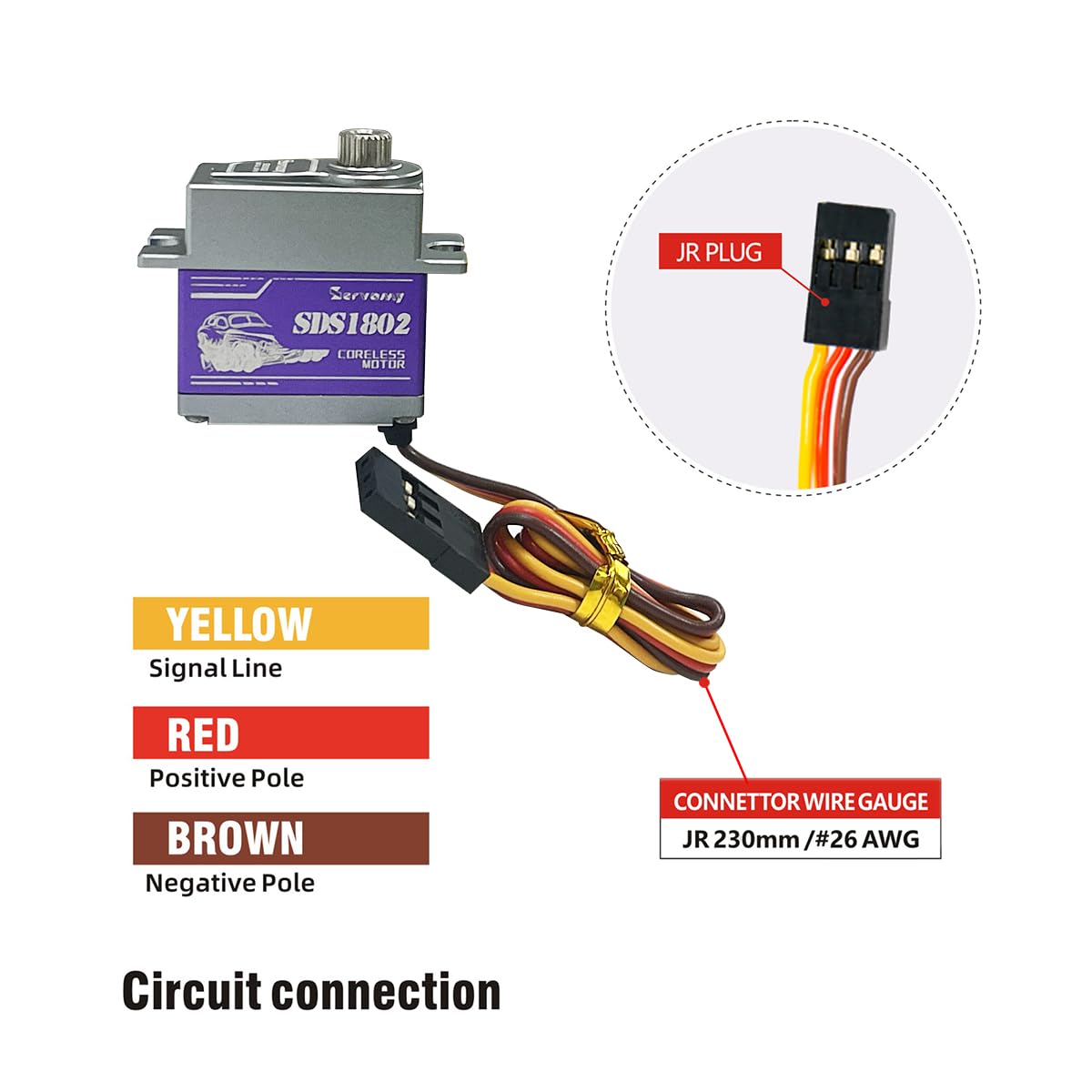 SDS1802 TRX4M Servo Aggiornamento - Servomotore RC Coreless ad alta coppia 8.4V 0.07S 180° IP67 impermeabile Full Metal Micro Servo per piccoli RC Crawler, Robot Modelli TRX