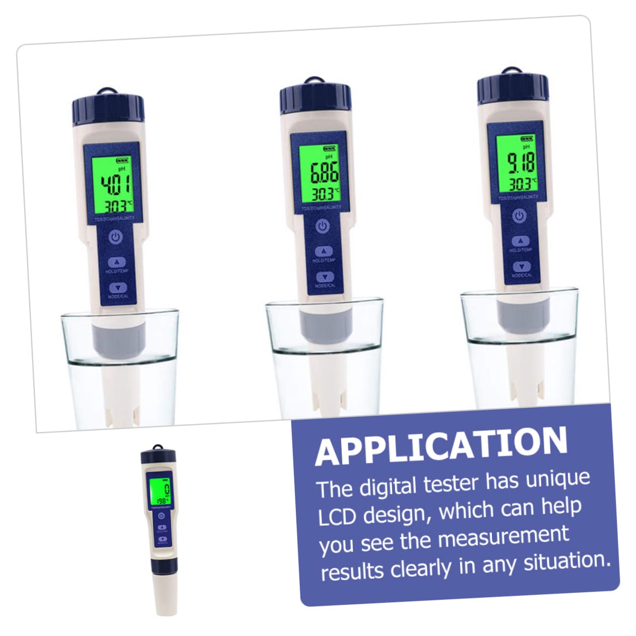 Generico Metro Sale Marino Kit per Il Test dell'Acqua della Piscina Fish Tank Portatile Tester Digitale Acquario Portatile Piscina Rifrattometro Digitale Tester e Misuratore