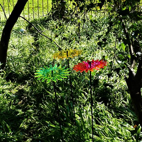 Smiling Sun SunCatcher Garden Decor, Set of 3 Large Decorative Garden Stakes, 75cm/29.5 inch high Outdoor Yard Accessory - Image 4