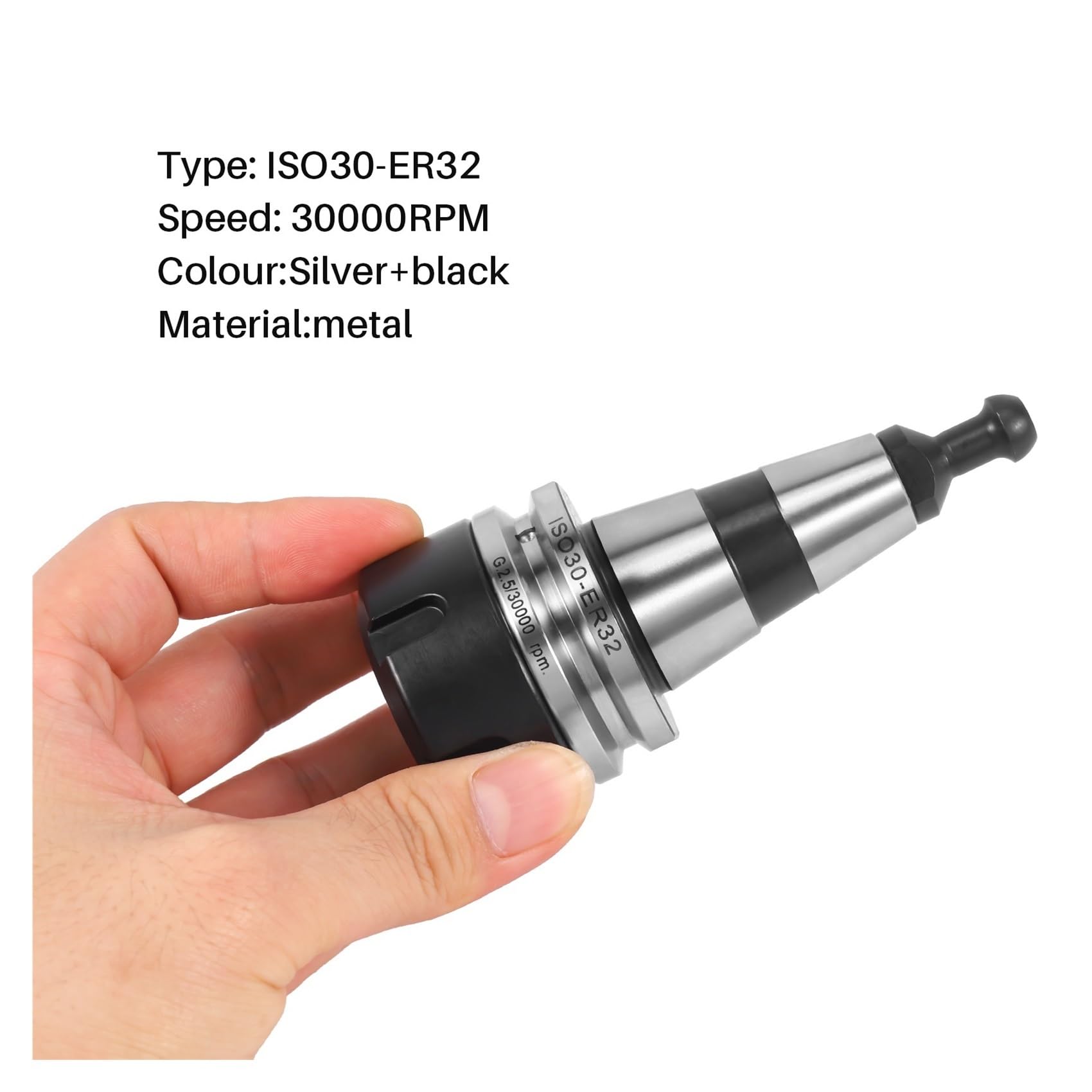 1 pz Mandrino di bilanciamento ISO30 ER32 50L G2.5 30000 giri/min Portautensili CNC in acciaio inossidabile