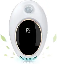 Purificador de ar plug-in com luz de sensor de movimento para casa, eliminador de odores, mini purificador de ar de ozônio, desodorizante ionizador para remover o cheiro de animais de estimação