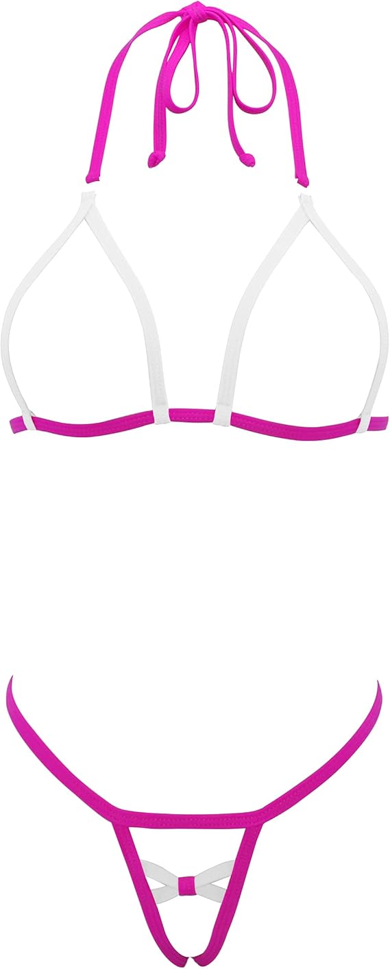 SHERRYLO Extreme Micro Bikini G String Exposed Exotic Slutty Mini Bikinis No Coverage Crotchless